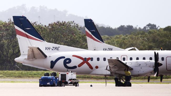 Rex’s current fleet on the tarmac at the Cairns Airport. Picture: Brendan Radke