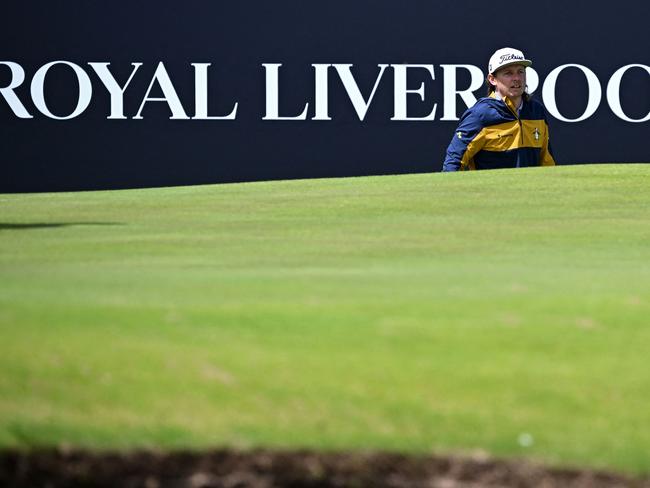 2022 Open champion, Australia's Cameron Smith plays a practice round ahead of the 151st British Open Golf Championship at Royal Liverpool Golf Course in Hoylake, north west England on July 16, 2023. (Photo by Paul ELLIS / AFP) / RESTRICTED TO EDITORIAL USE