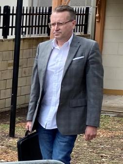 Christopher Chambers leaving Raymond Terrace Local Court after he pleaded guilty. Picture Amy Ziniak