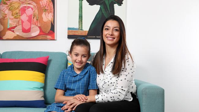 Donna Massey and her daughter Tiana, 8, who is in year 3 and trying to get into opportunity classes. Picture: Jonathan Ng