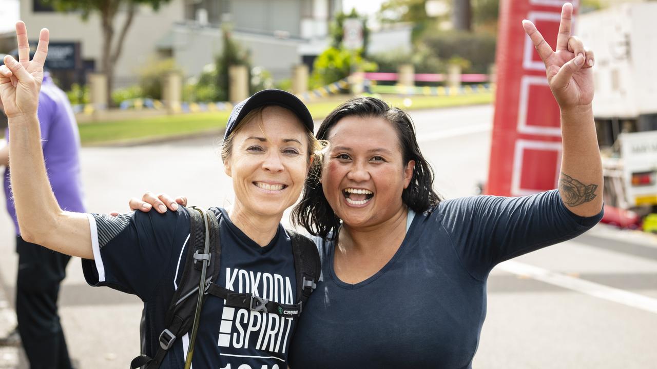 Serena Dwyer (left) and Rose Rogers after Run the Range Milne Bay Challenge hosted by Toowoomba Metropolitan Rotary Club, Sunday, May 7, 2023. Picture: Kevin Farmer