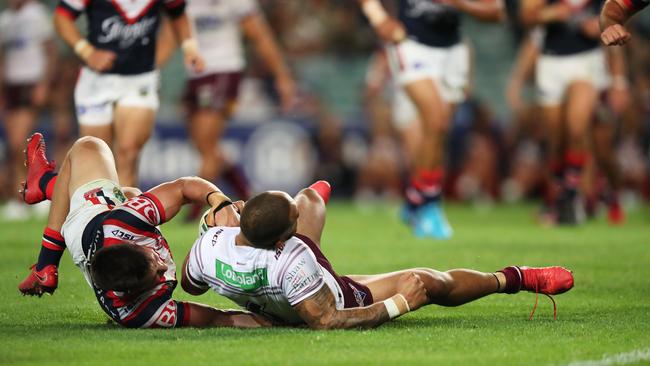 The try-saver sent fans wild at the time. Picture: Brett Costello