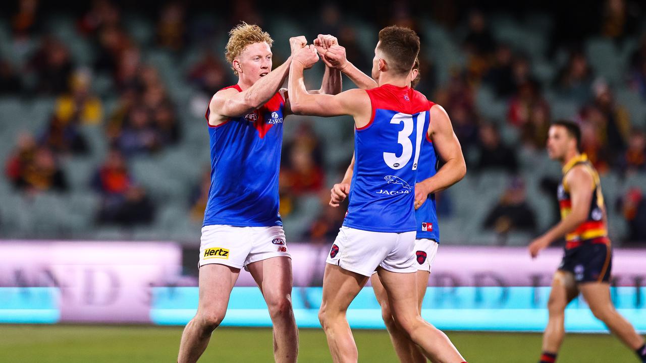 Clayton Oliver was best on ground against the Crows. Photo: Daniel Kalisz/Getty Images.