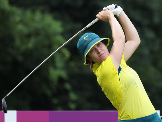 Hannah Green tees off on the sixth hole during her final round. Picture: Getty Images