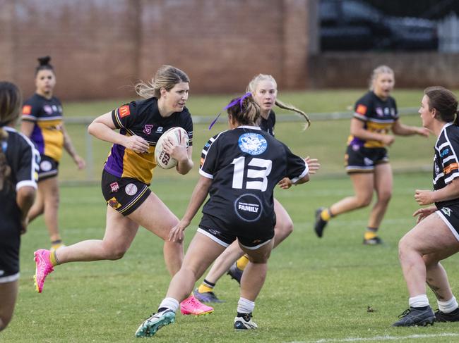 Gatton captain Kimberley Dore on the move against Oakey. Picture: Kevin Farmer.