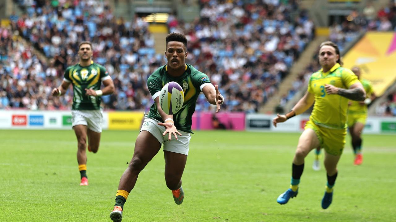 South Africa defeated Australia in the Rugby Sevens semi finals. Picture: David Rogers/Getty Images