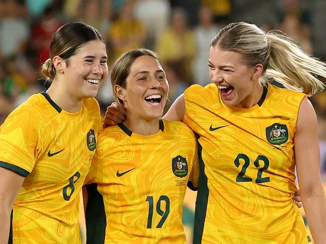 Katrina Gorry (c) has hinted the Olympics could be her final major tournament for the Matildas. Picture: Robert Cianflone/Getty Images