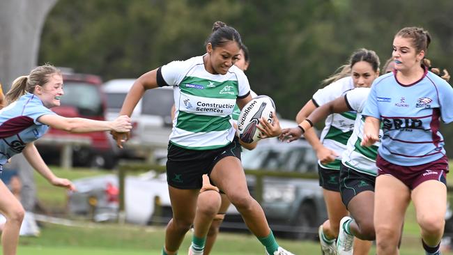 Sunnybank player Mercedez Taulelei-Siala Norths v Sunnybank women Saturday April 20, 2024. Picture, John Gass