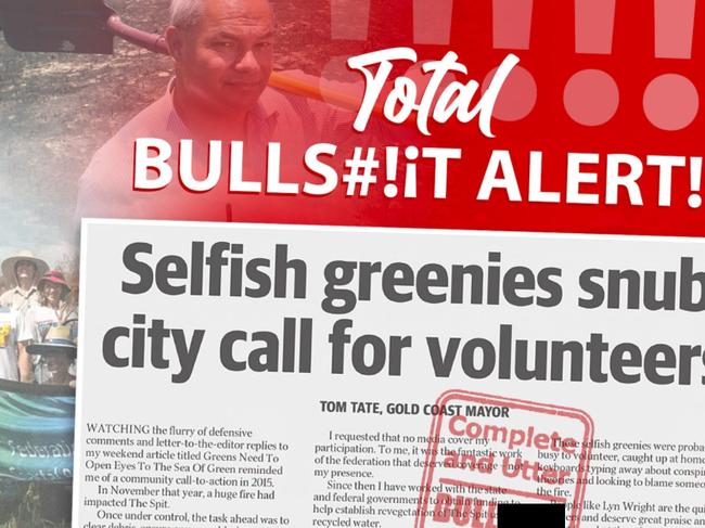 Save Our Spit post on Facebook – accusing Mayor Tom Tate of spreading" bull …".