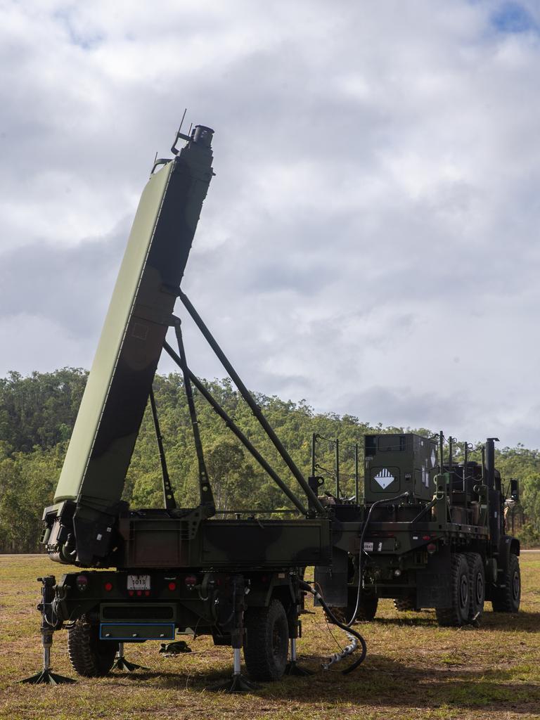 A U.S. Marine Corps Ground Air Task Oriented Radar with 3d Battalion, 12th Marines, 3d Marine Division, scans the area during Talisman Sabre 2021 at Shoalwater Bay Training Area, Queensland, Australia, July 14, 2021. TS21 is a large-scale, bilateral military exercise conducted biennially across Northern Australia designed to enhance the U.S.-Australia alliance which is an anchor of peace and stability in the Indo-Pacific. Exercises like this provide effective and intense training to ensure our forces are capable, interoperable, responsive, and combat-ready. (U.S. Marine Corps photo by Lance Cpl. Ujian Gosun)