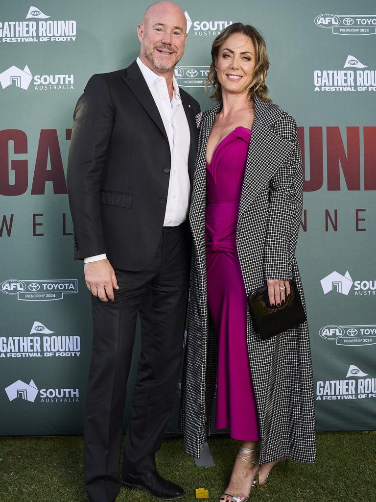 Luke Sayers and Cate Sayers at the Gather Round Welcome Dinner in 2024. Picture: Matt Loxton