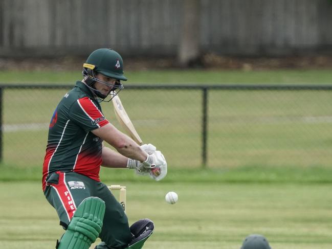 Pines batsman Damien Lawrence.