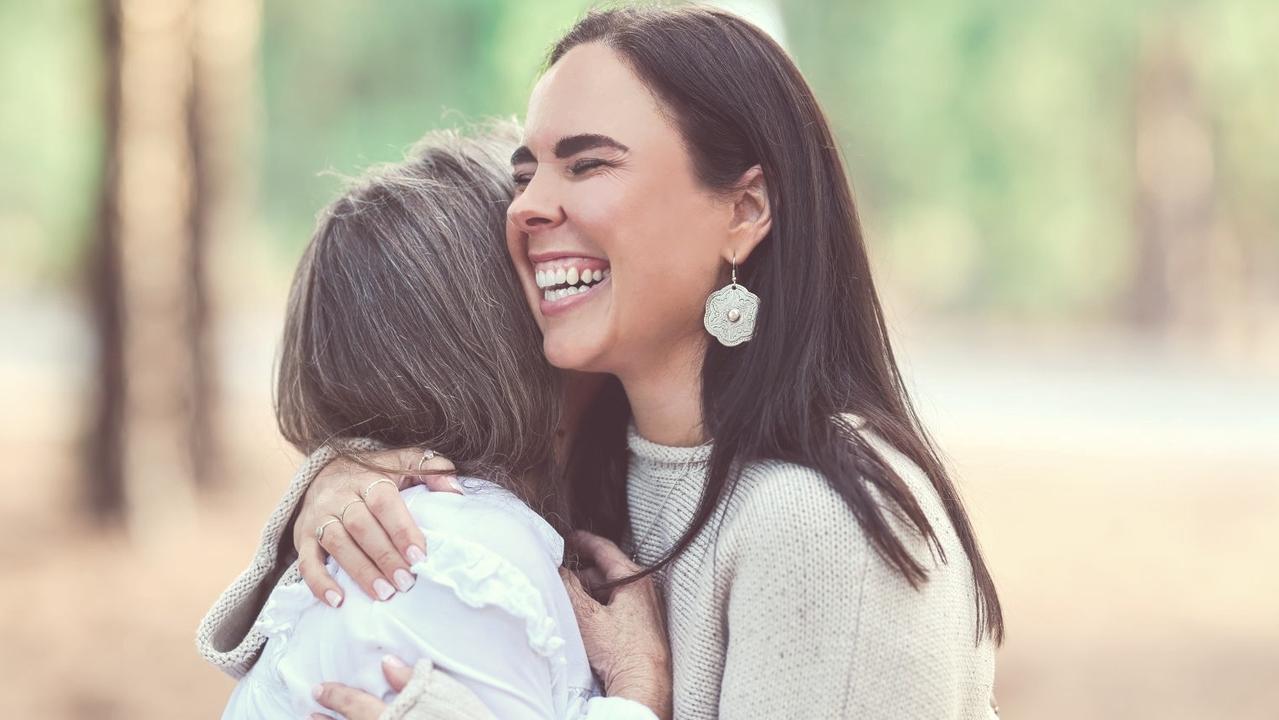 Kylie Knott hugs mum Chris. Picture: Supplied by family