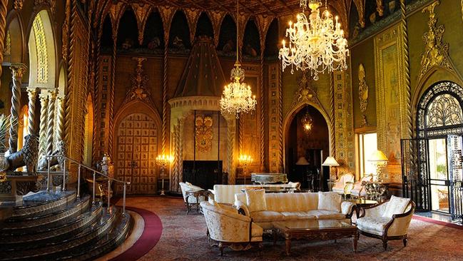 Inside Trump’s opulent resort in Florida. Picture: Courtesy Mar-a-Lago Club
