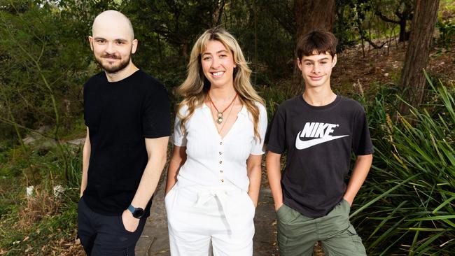 Sarah Veltman with members of Big Brothers, Oliver and Ori. Picture: Renee Nowytarger