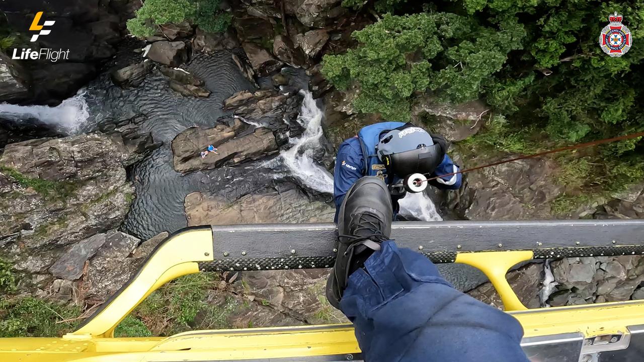 A LifeFlight helicopter rescued a hiker on Saturday after he fell in the Sunshine Coast hinterland. Photo: LifeFlight