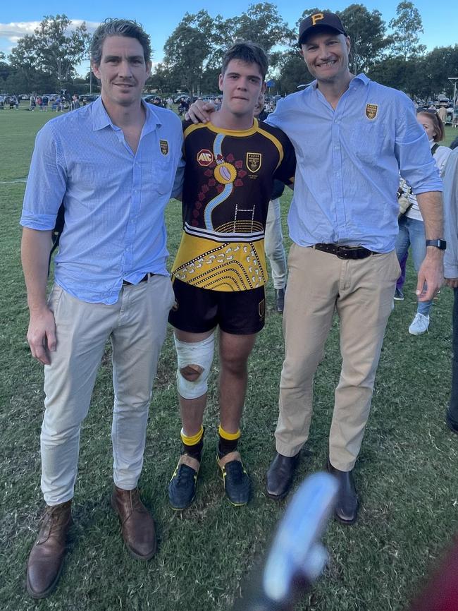 Padua coach Andrew Clyne, captain Will Tozer and assistant coach Evan Donaghue.