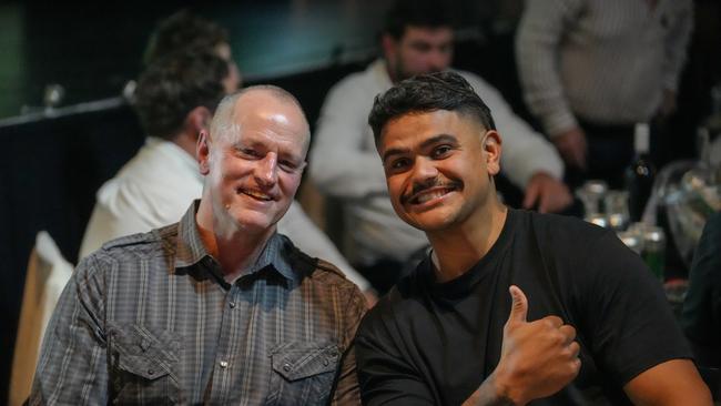 Michael Maguire and Latrell Mitchell caught up over the weekend. Picture: Rabbitohs