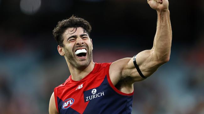 Christian Petracca helped Melbourne kick away in the final term. Picture: Michael Klein