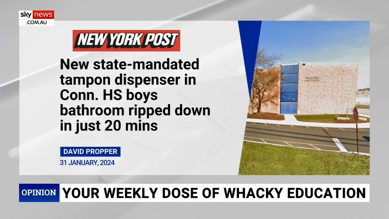 ‘Wise young men’ rip off tampon dispenser installed in high school boys bathroom