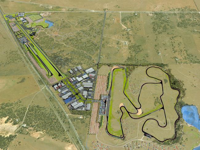 The planned Tailem Bend Motorsport Park as seen from the air.