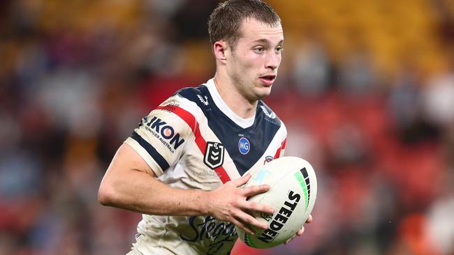 BRISBANE, AUSTRALIA – AUGUST 13: Sam Walker of the Roosters during the round 22 NRL match between the Brisbane Broncos and the Sydney Roosters at Suncorp Stadium, on August 13, 2021, in Brisbane, Australia. (Photo by Chris Hyde/Getty Images)