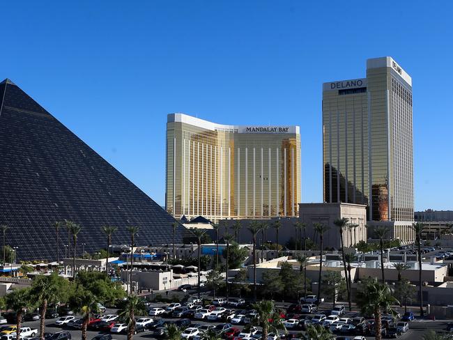 The Mandalay Bay Hotel in Las Vegas is seen the day after the deadliest mass shooting in America. Picture: Getty Images