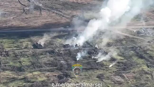 Drone Footage Shows Russian Ammunition Depot Destroyed Near Soledar ...