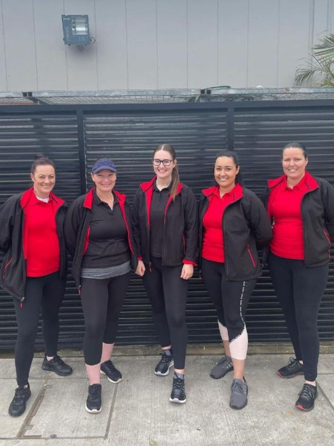 Charlotte with the Care Cleaning Services Sydney team. Picture: Instagram / @carecleaningservicessyd