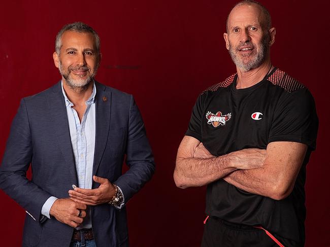 Illawarra Hawks co-owner and president Dorry Kordahi, with Hawks coach Brian Goorjian, is preparing for the unexpected. Picture: Supplied