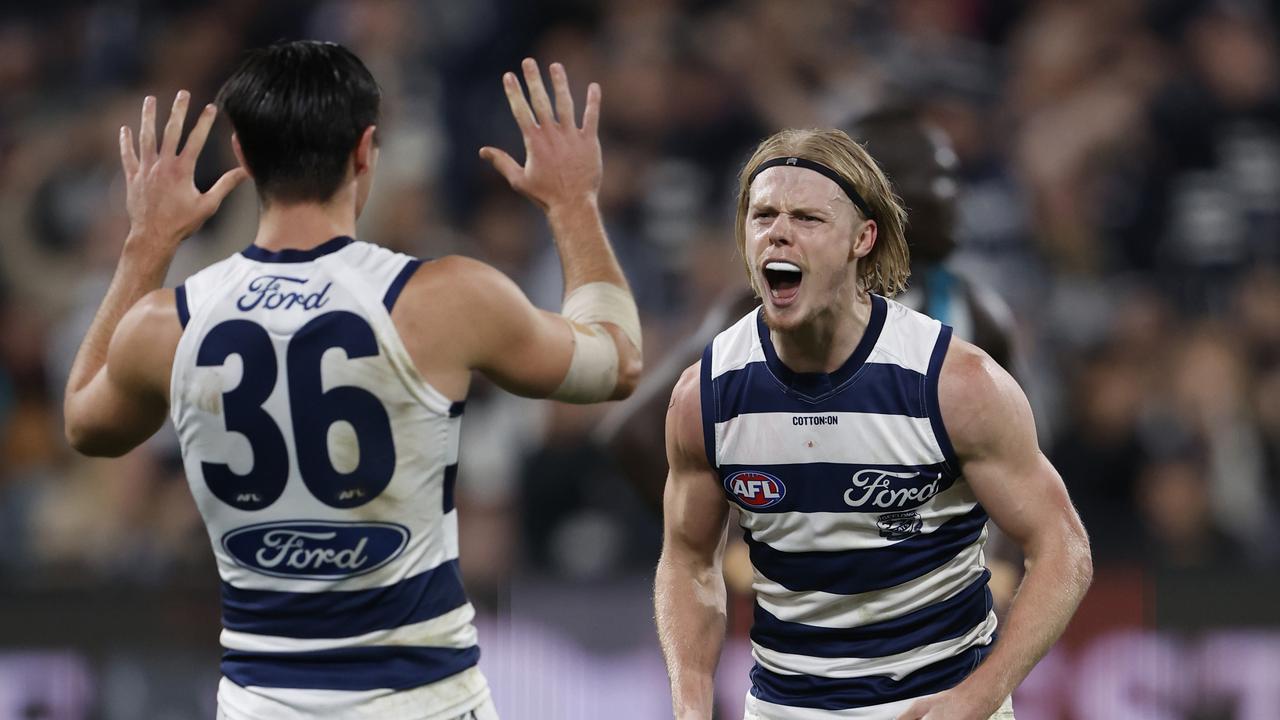 Zach Guthrie celebrates a goal. Picture: Darrian Traynor/Getty Images