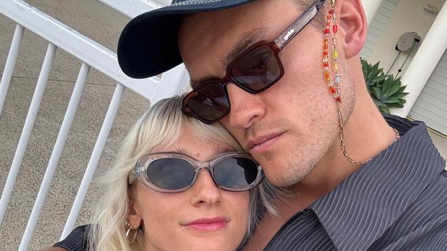 Collingwood captain Darcy Moore and girlfriend Triple J's Dee Salmin Picture: Instagram