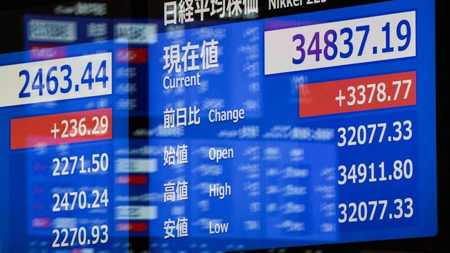 The ASX is recovering for a second day in a row after strong rebounds in Japanese and US markets. Picture: Kazuhiro Nogi/AFP