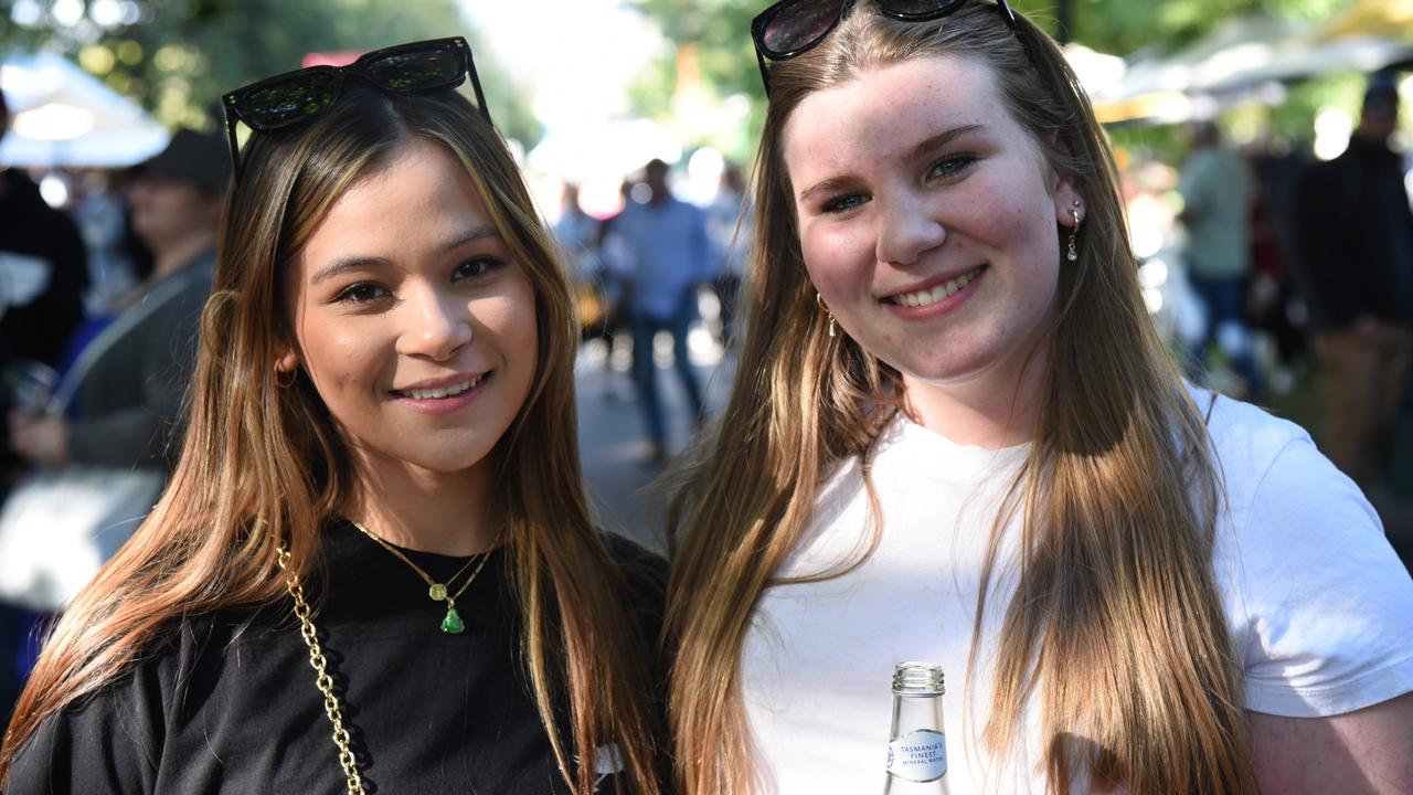 Paris and Phoebe Sutherland at City Park on Day 1 of Launceston's Festivale. Picture: Alex Treacy