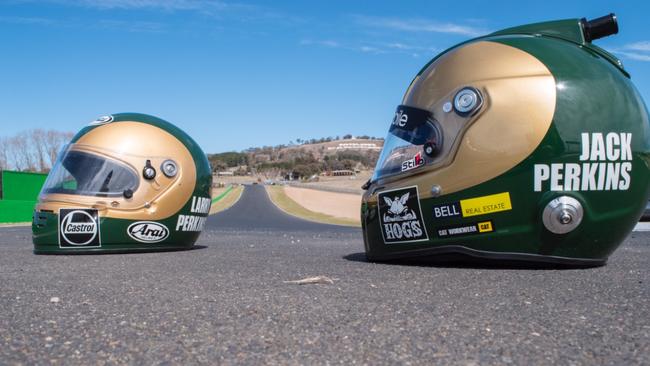 The replica helmets Jack will wear at Bathurst 1000.