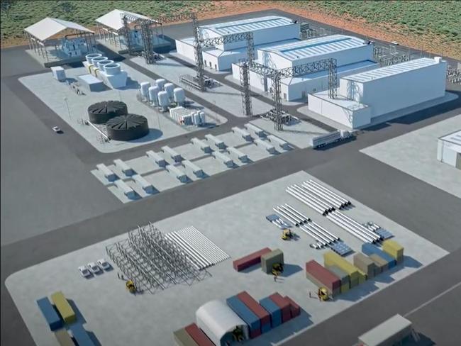 The world's biggest hydrogen production facility, power plant and storage planned for Whyalla. Picture: Supplied