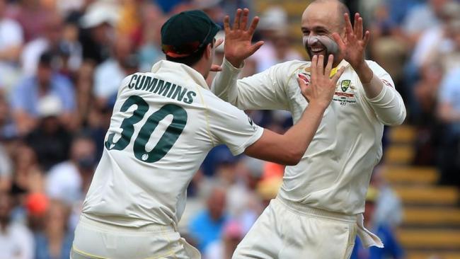 Nathan Lyon and Pat Cummins took all 10 wickets between them.