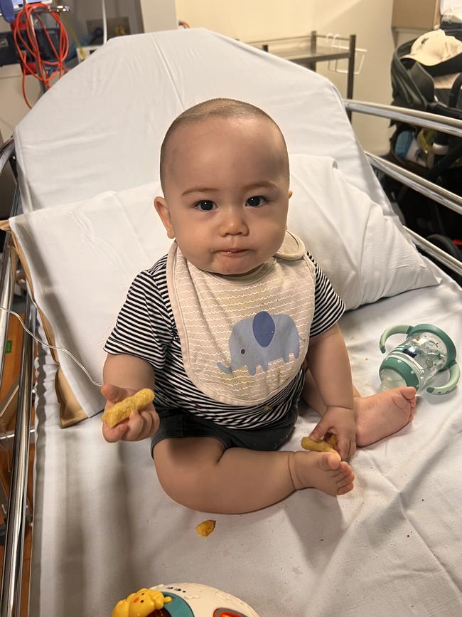 Ibrahim was rushed to the Women’s and Children’s Hospital after an ultrasound confirmed a tumour was present in his abdomen. Picture: Supplied