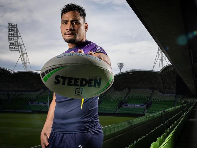 Eli Katoa will chalk up 100 NRL appearances on Sunday night. Picture: Darrian Traynor/Getty Images