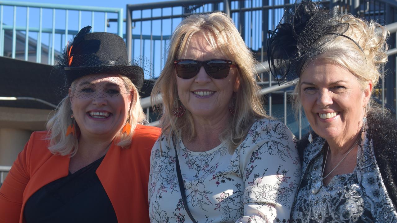 The Gympie Turf Club was packed full of happy punters as the region enjoyed its first ever TAB race meeting on Saturday, June 19, 2021: Gaylene Johnston, Lesley Kropp and Vickie Magic.