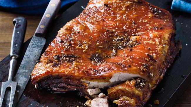 This pork belly is better when it’s slow roasted.