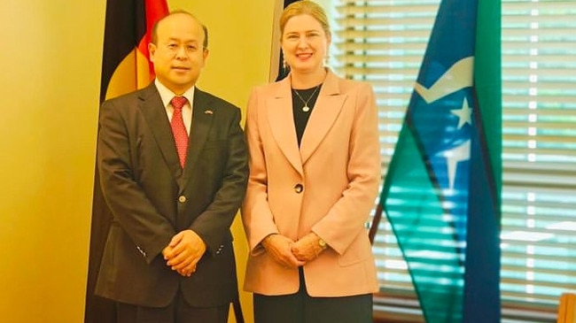 Chinese ambassador Xiao Qian and Agriculture, Fisheries and Forestry Minister Julie Collins. Picture: Instagram