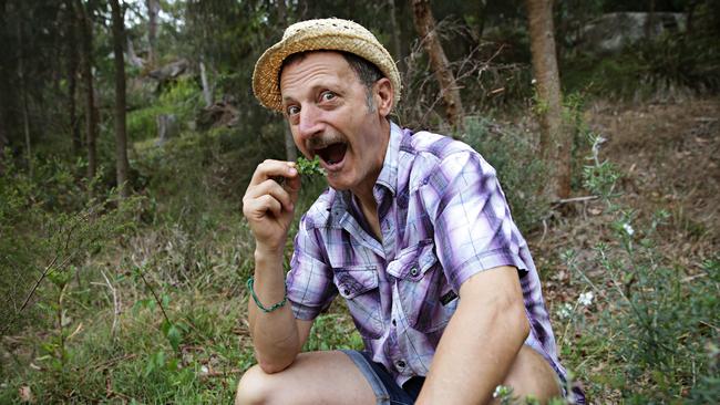 Urban forager Diego Bonetto at Rosherville Reserve. Picture: Adam Yip