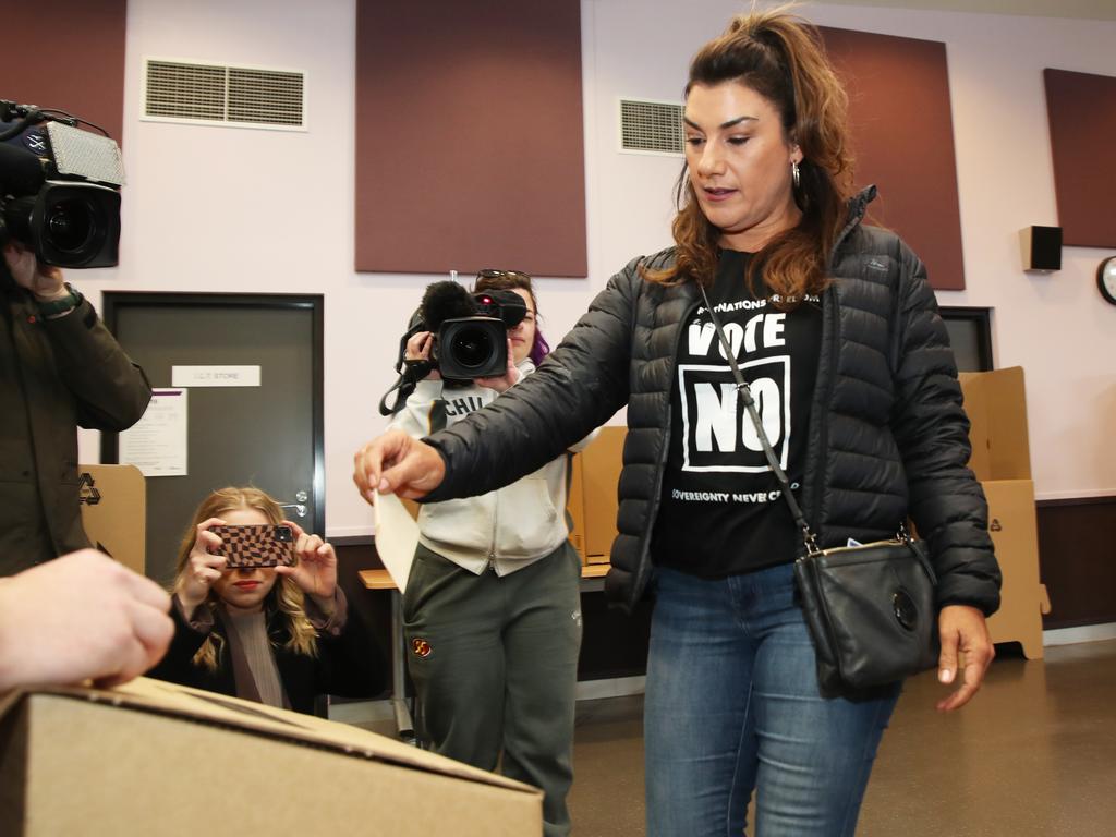 Senator Lidia Thorpe votes in the Voice referendum in Reservoir. Picture: NCA NewsWire / David Crosling