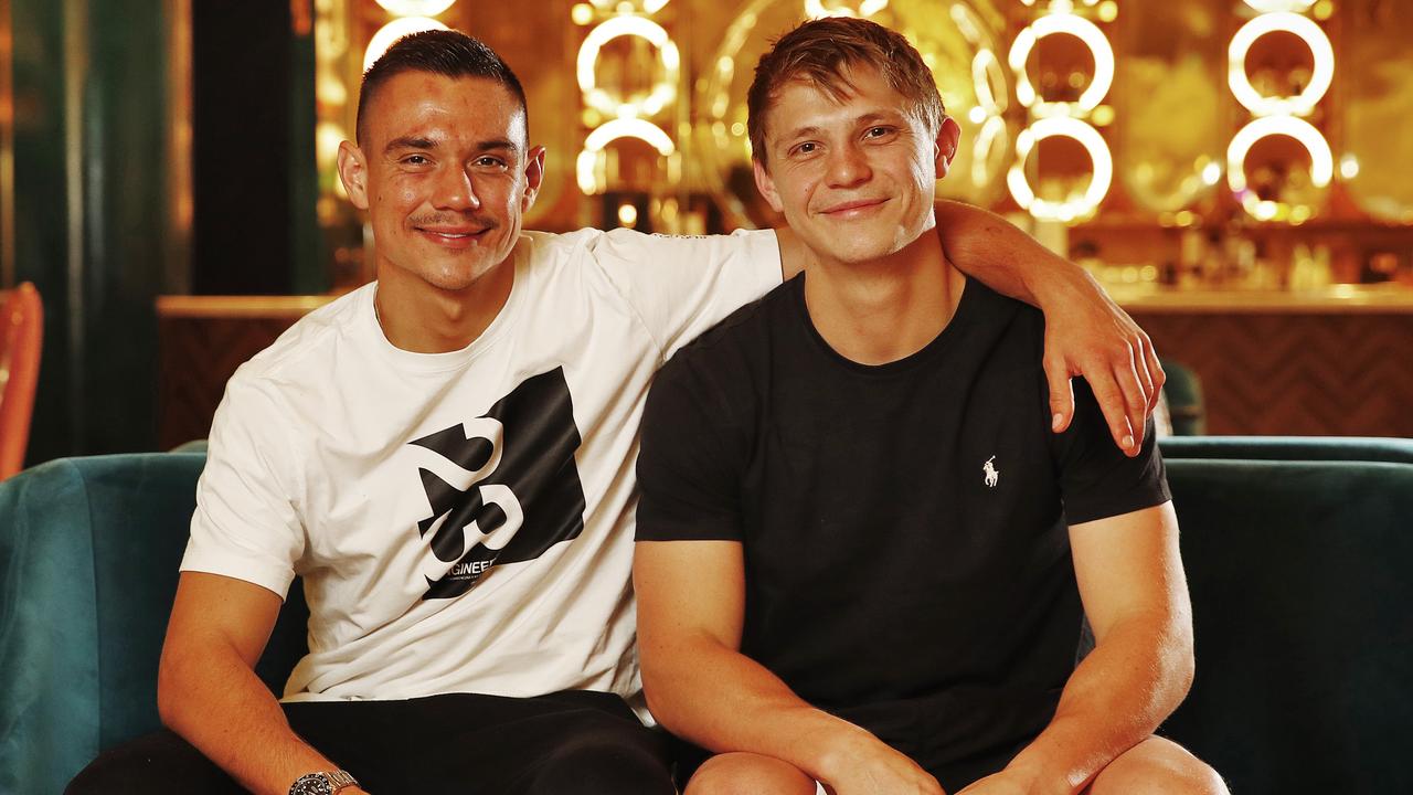 World rated boxer Tim Tszyu (left) pictured with his younger brother Nikita Tszyu who will follow in his footsteps and turn professional this year. Picture: Sam Ruttyn.