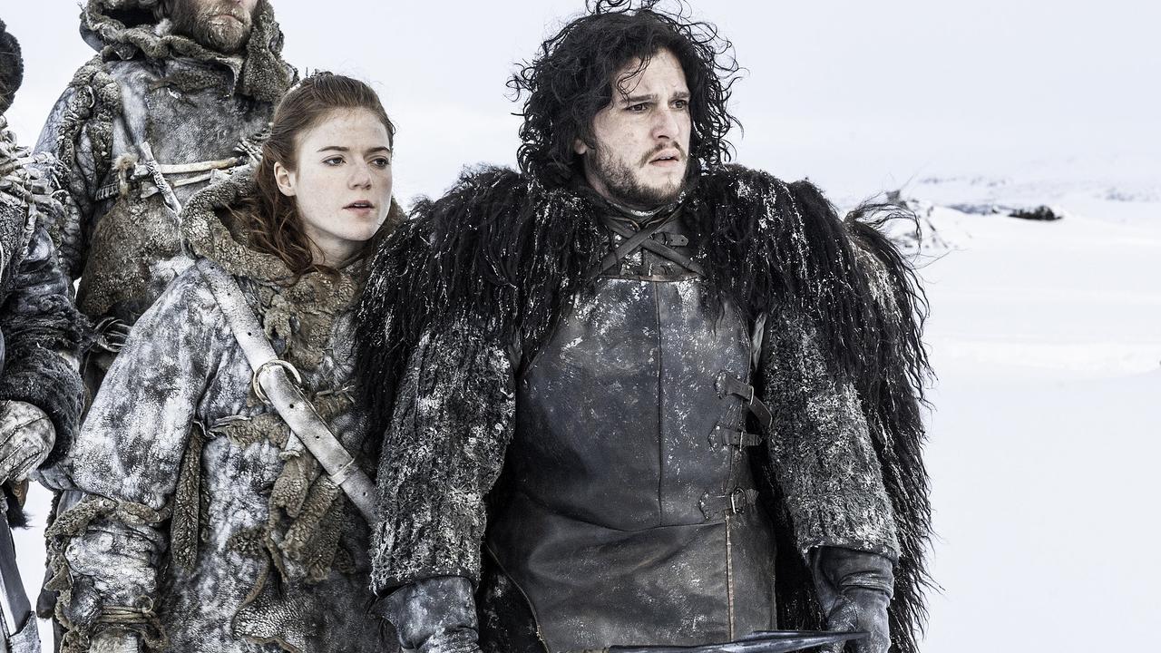 Rose Leslie as Ygritte and Kit Harington as Jon Snow in a scene of Game of Thrones. Picture: HBO