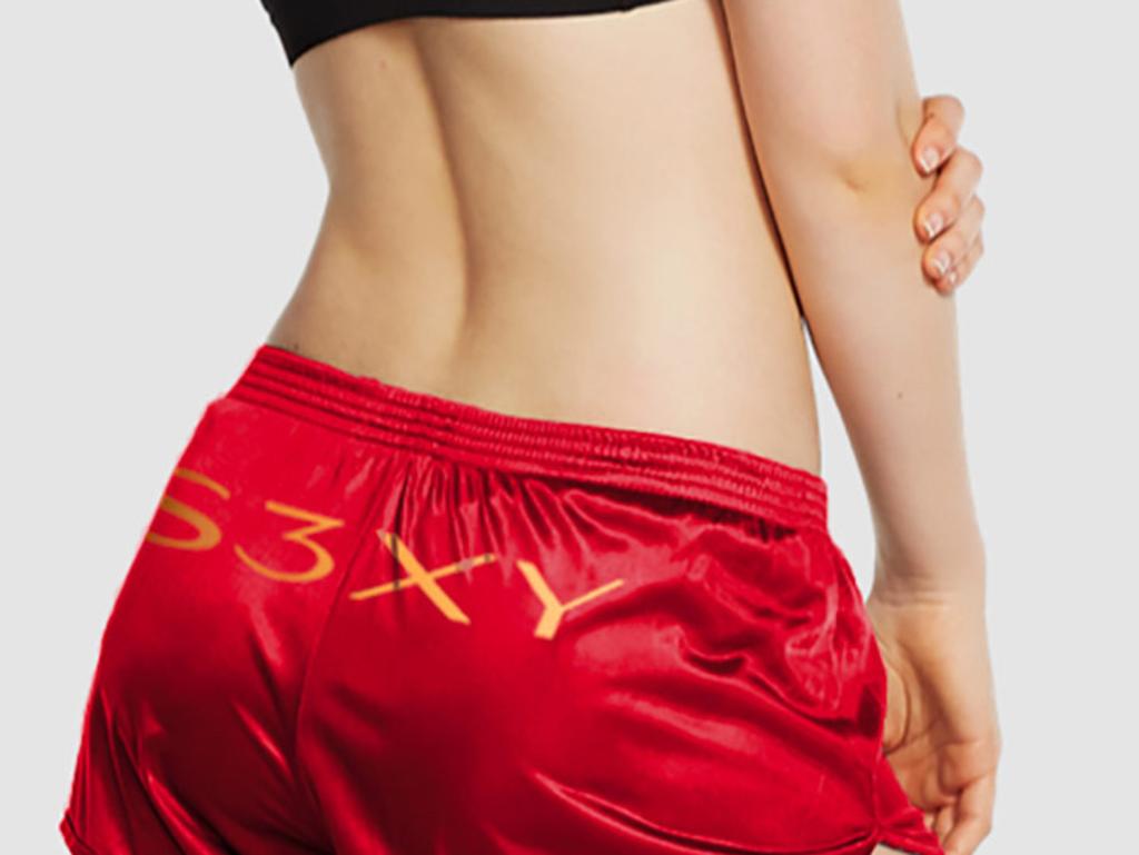 Tesla's ‘S3XY’ red satin shorts.