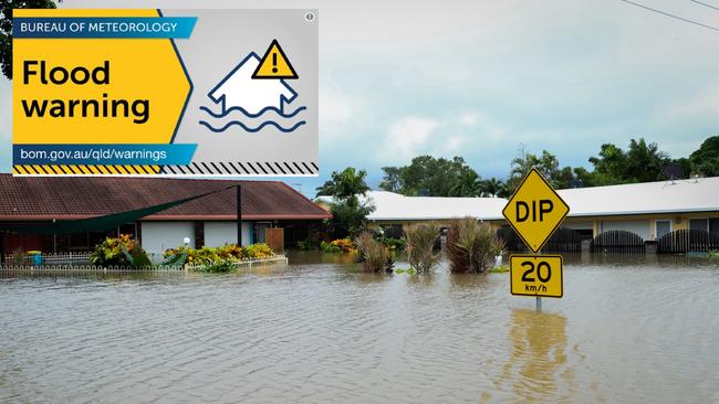 Flooded street in Rosslea. Flooding in Townsville today. Photo: Michael Chambers.