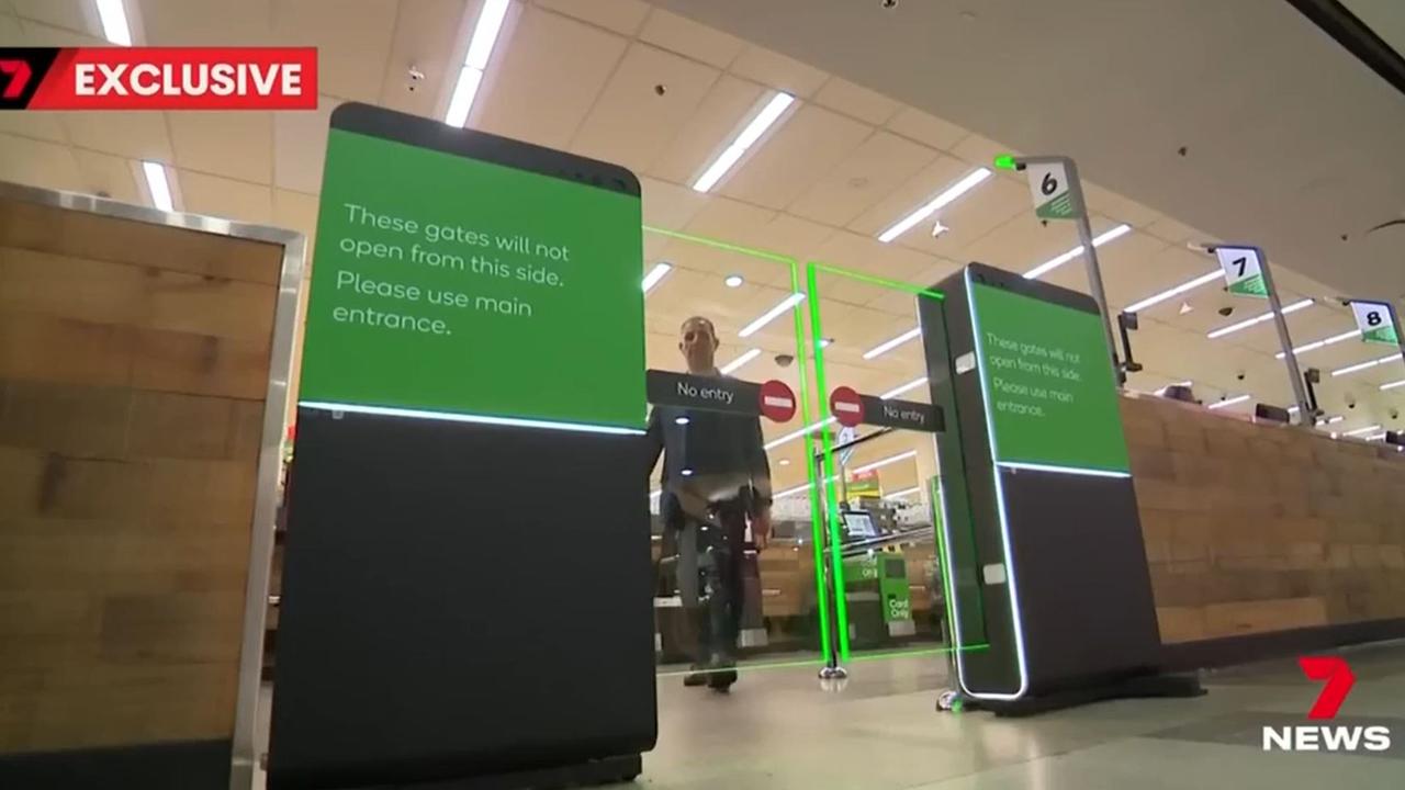 Woolworths has installed controversial new security technology to combat shoplifting. Picture: Supplied / Channel 7