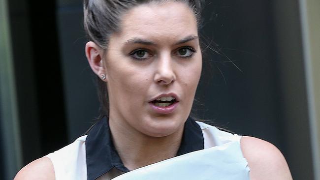Supreme Court in Melbourne.Kim Duthie is pictured outside court.Duthie had a sexual relationship when she was a 17 year old schoolgirl with former AFL players manager Ricky Nixon.Picture:Ian Currie